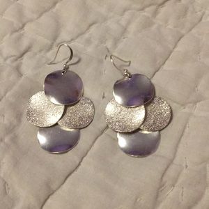 Silver circle earrings